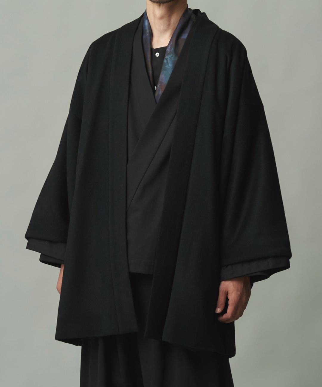 【PRE-ORDER】WAROBE / WOOL BEAVER HAORI / BLACK photo