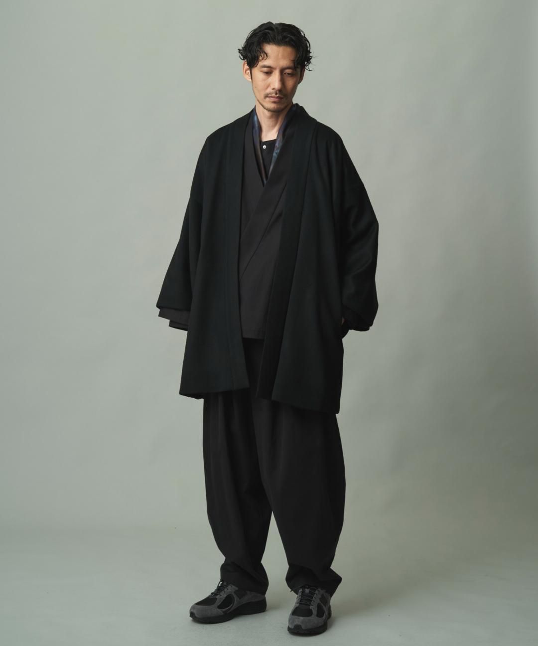 【PRE-ORDER】WAROBE / WOOL BEAVER HAORI / BLACK photo