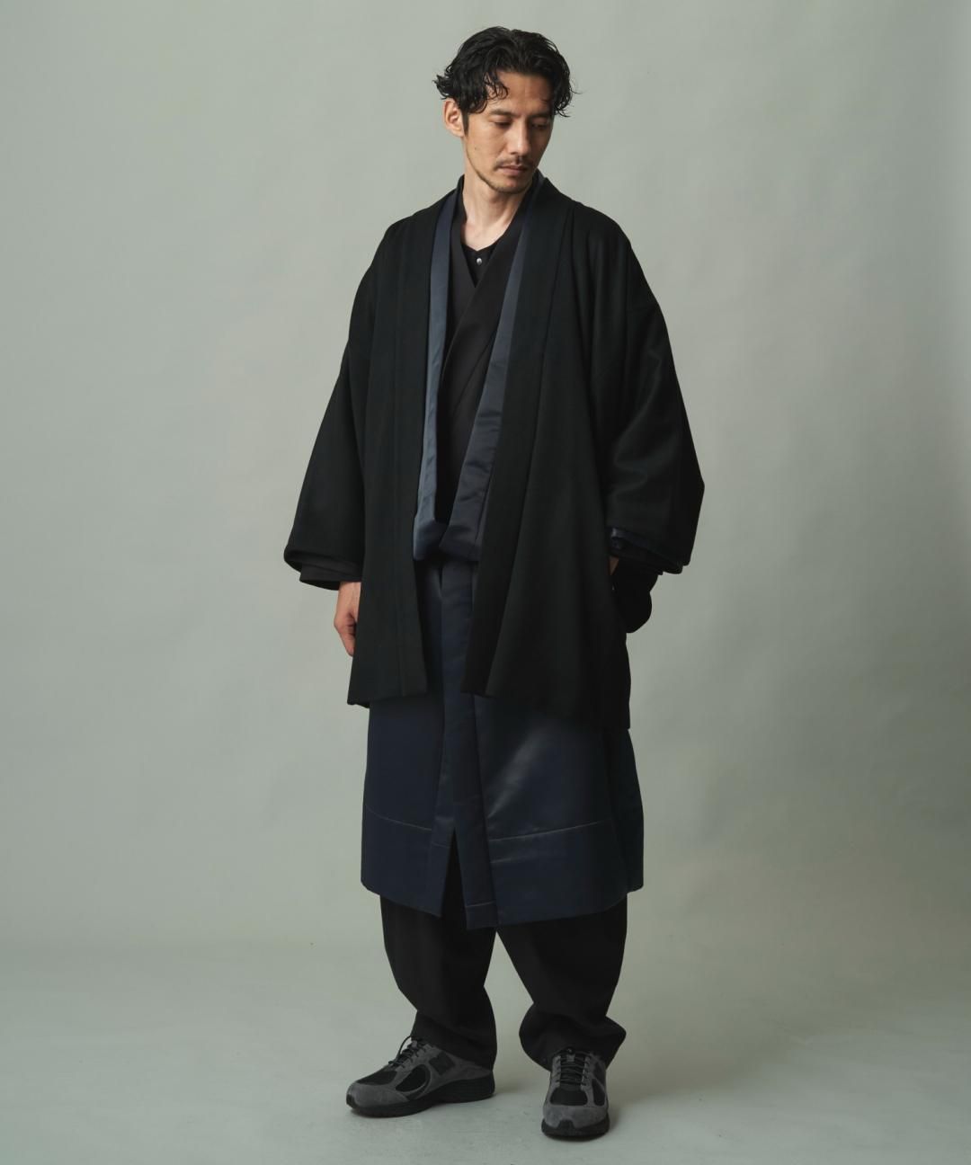 【PRE-ORDER】WAROBE / WOOL BEAVER HAORI / BLACK photo
