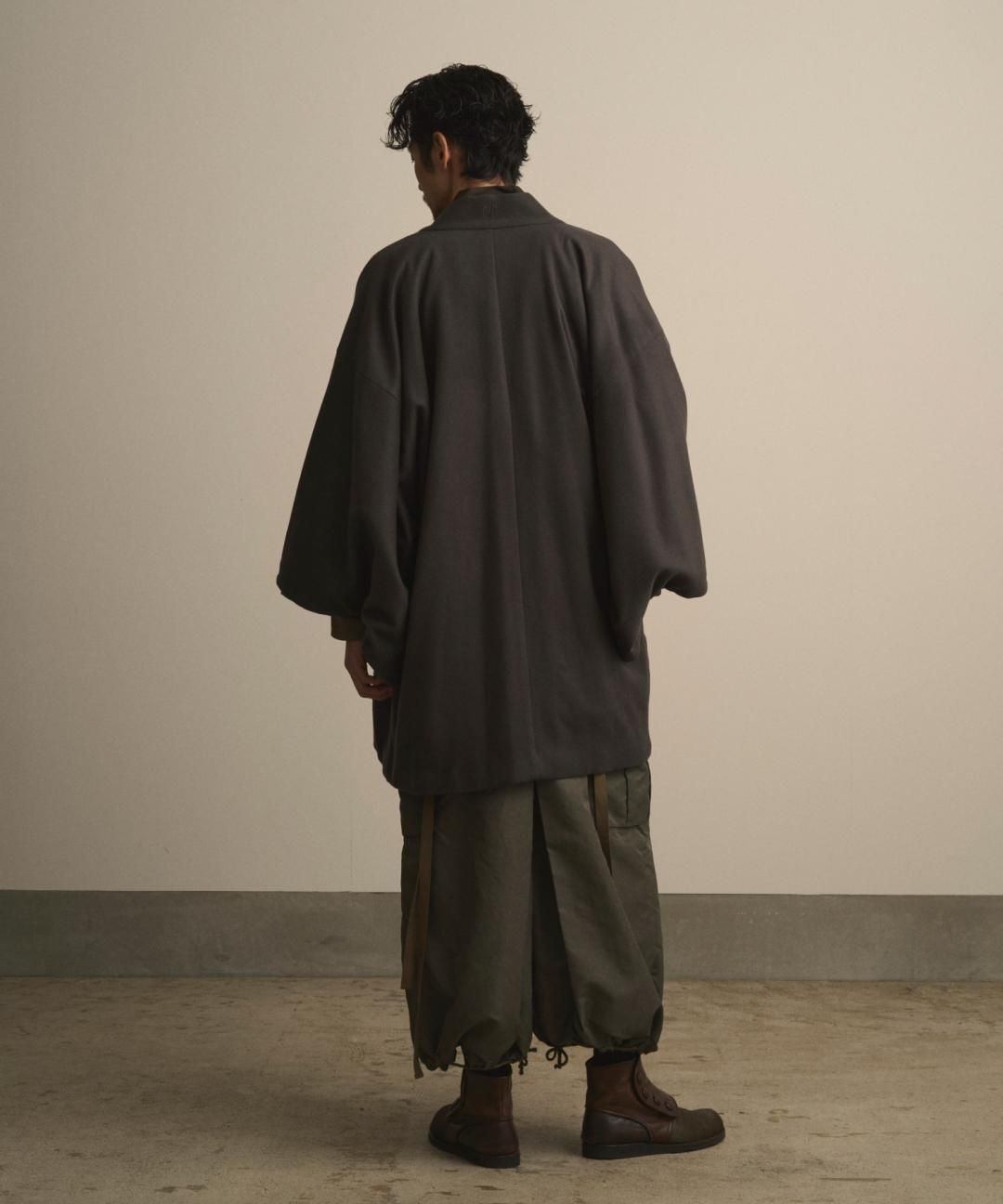 【PRE-ORDER】WAROBE / WOOL BEAVER HAORI / DARK GRAY photo