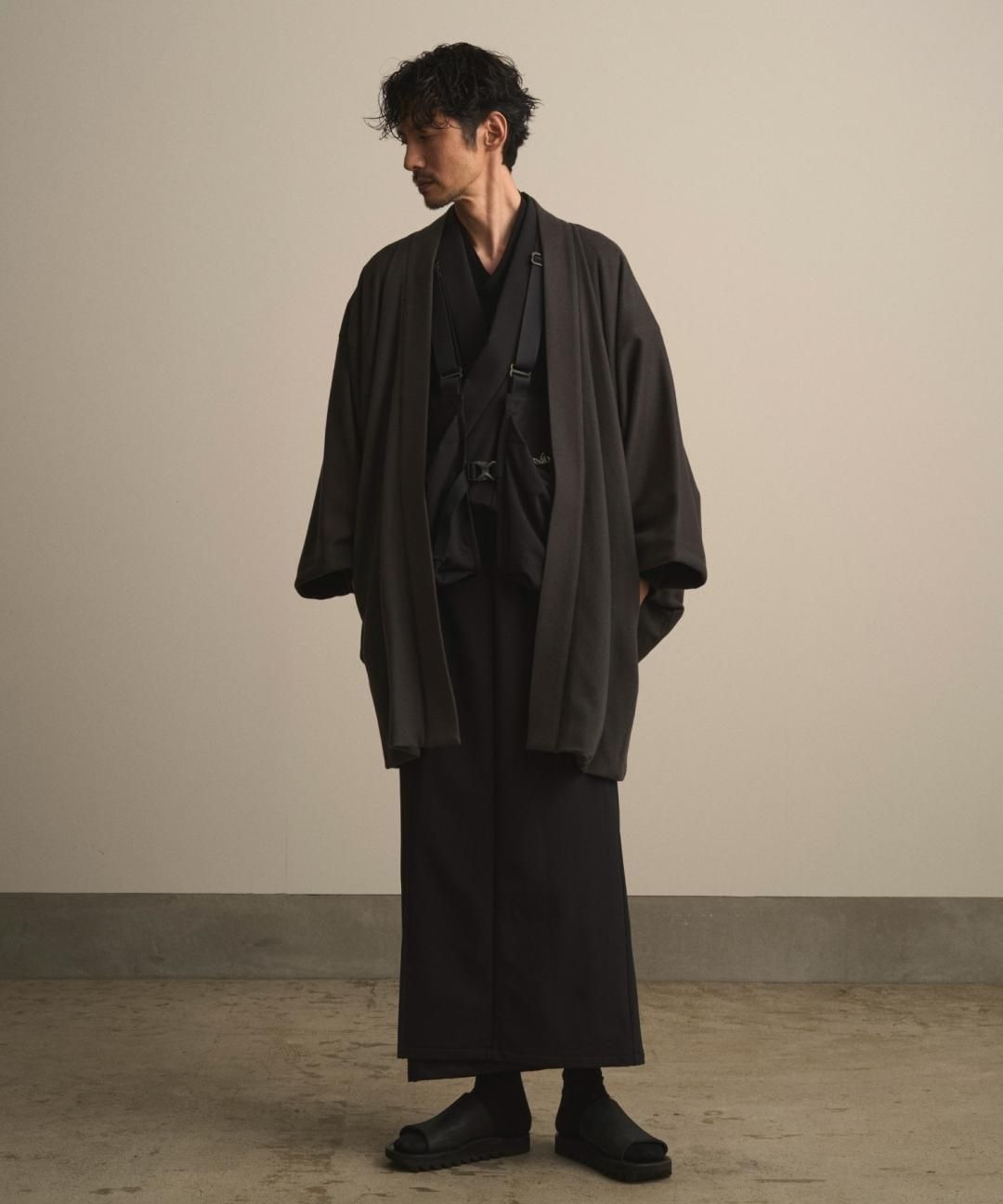 【PRE-ORDER】WAROBE / WOOL BEAVER HAORI / DARK GRAY photo