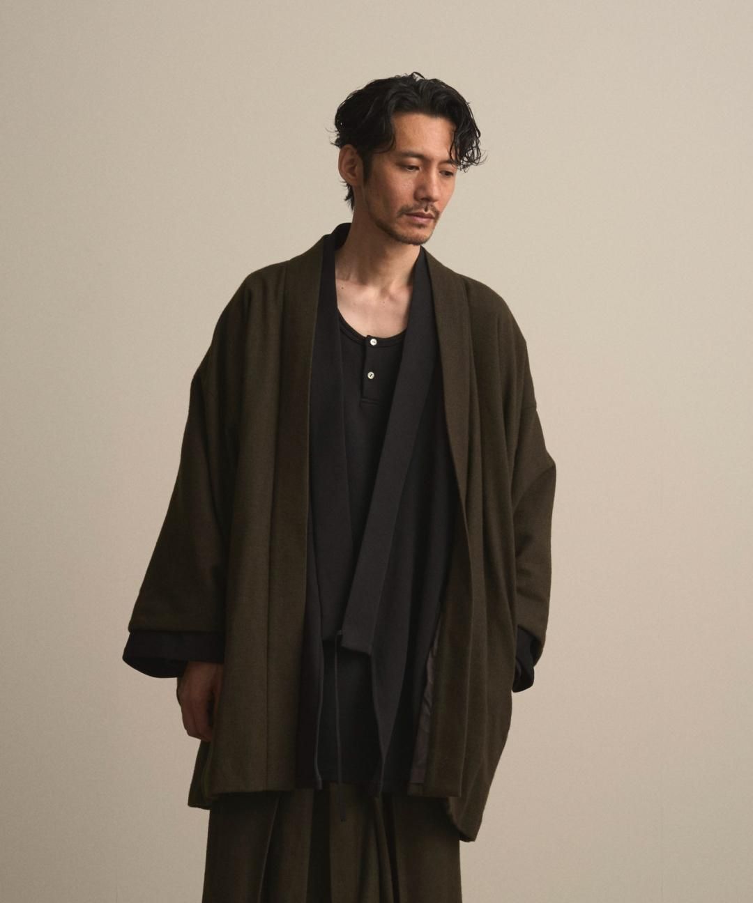 【PRE-ORDER】WAROBE / WOOL CORDURA HAORI / OLIVE DRAB photo