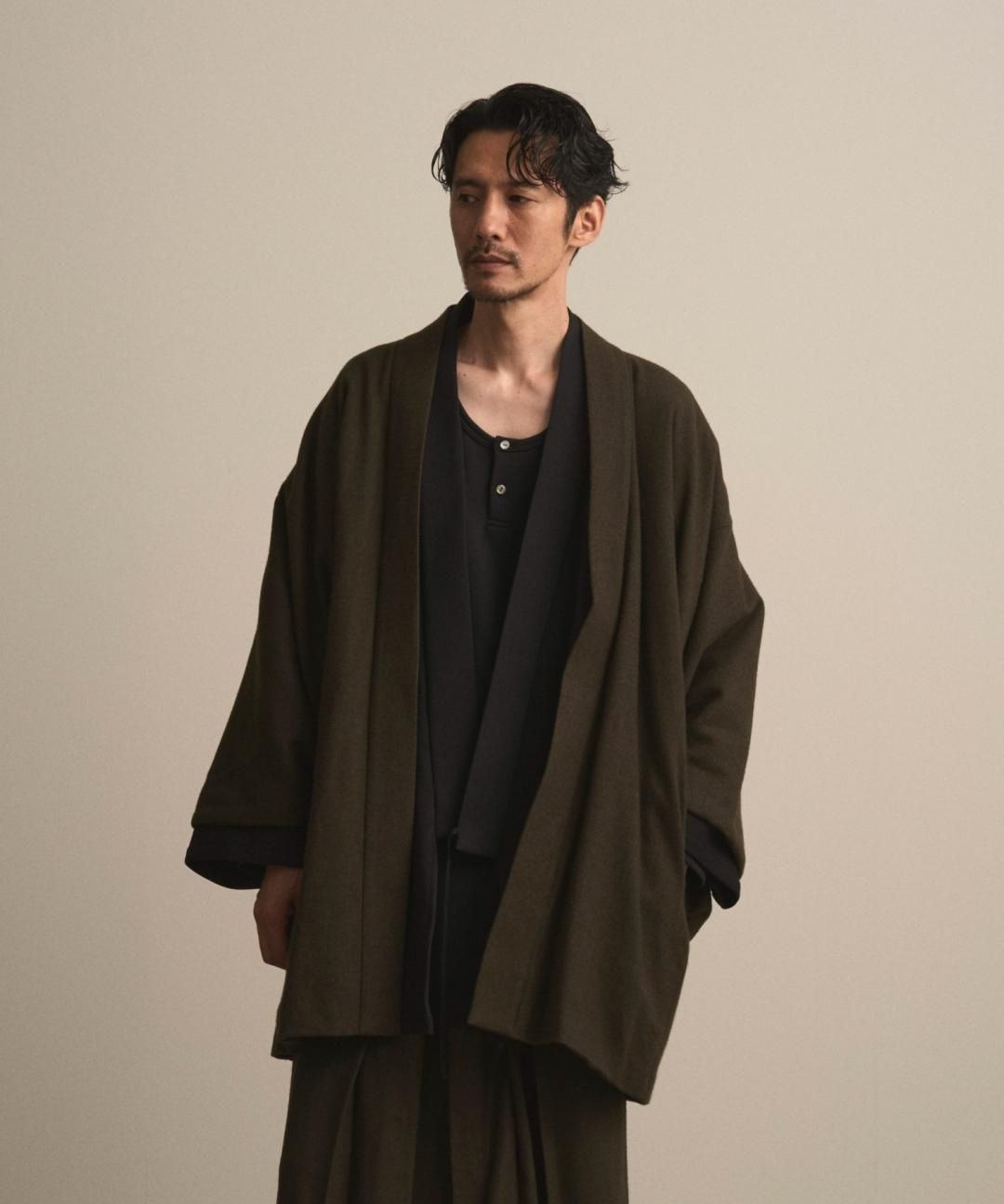 【PRE-ORDER】WAROBE / WOOL CORDURA HAORI / OLIVE DRAB photo