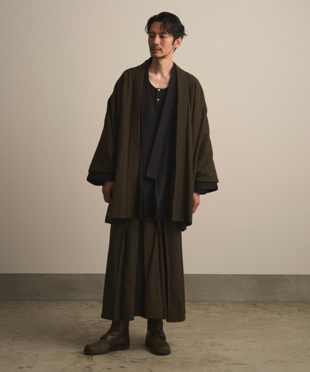【PRE-ORDER】WAROBE / WOOL CORDURA HAORI / OLIVE DRAB photo