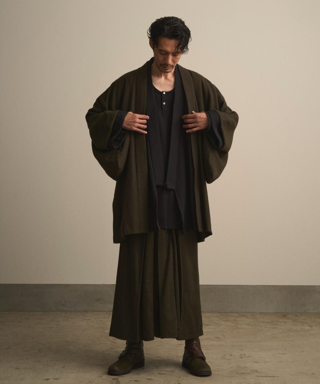 【PRE-ORDER】WAROBE / WOOL CORDURA HAORI / OLIVE DRAB photo