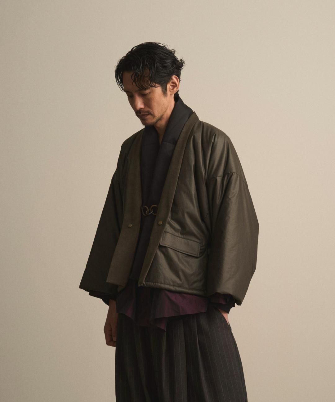 【PRE-ORDER】WAROBE / PUFFER HAORI / DARK OLIVE photo