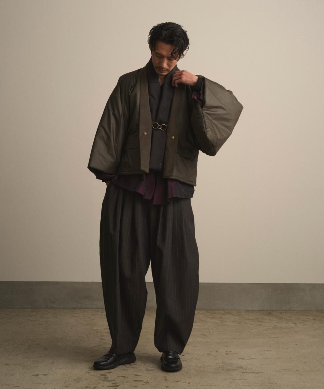 【PRE-ORDER】WAROBE / PUFFER HAORI / DARK OLIVE photo