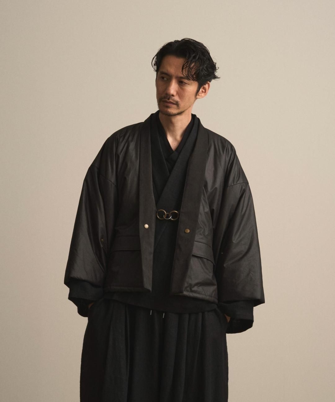【PRE-ORDER】WAROBE / PUFFER HAORI / BLACK photo