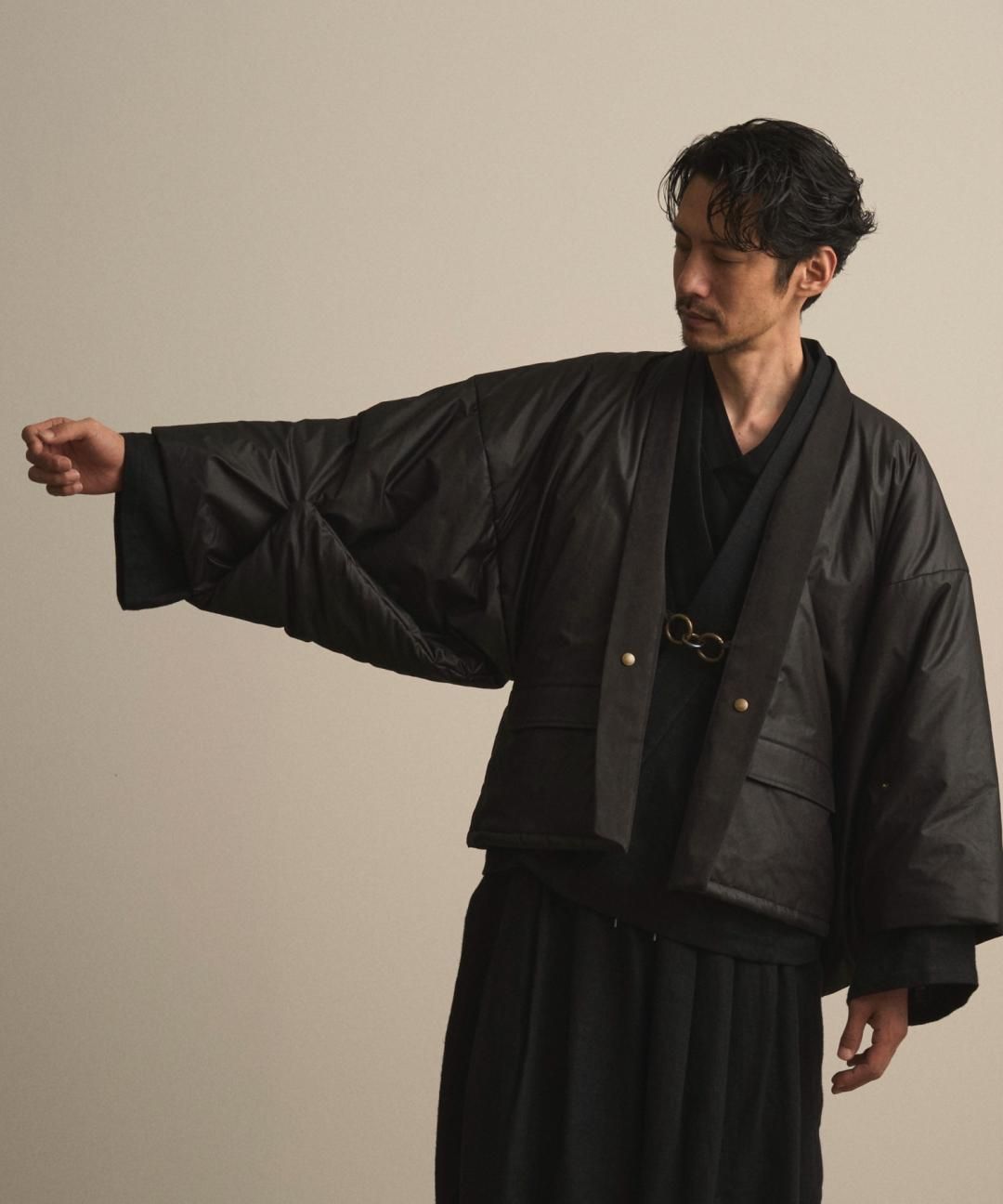 【PRE-ORDER】WAROBE / PUFFER HAORI / BLACK photo