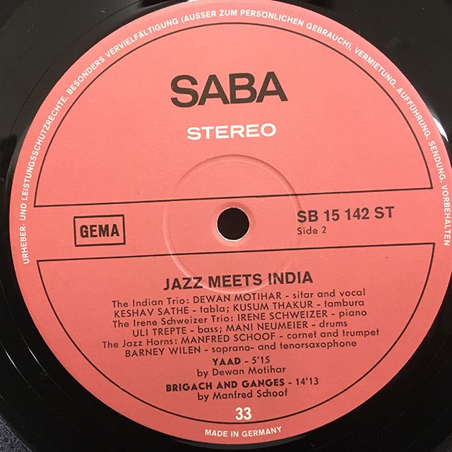 Barney Wilen,Manfred Schoof… / Jazz Meets India sb15142st - 大阪