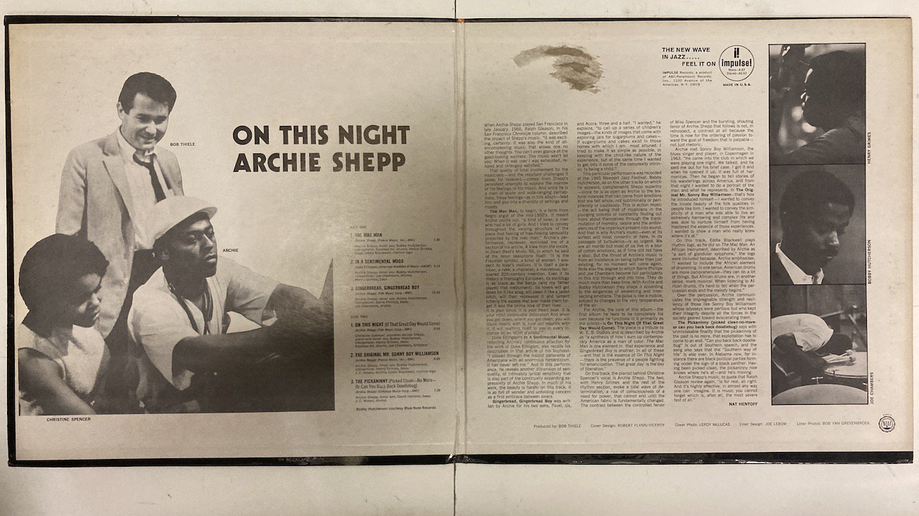 Archie Shepp / on This Night as97 ◎ 大阪 ジャズ レコード 通販