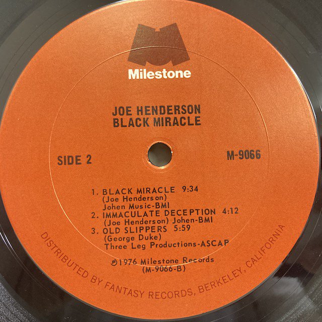 Joe Henderson / Black Miracle m9066 ◎ 大阪 ジャズ レコード 通販 買取 Bamboo Music