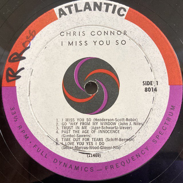 Chris Connor / I Miss You So 8014 ◎ 大阪 ジャズ レコード 通販 買取 Bamboo Music