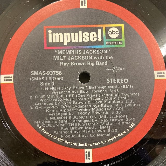 Milt Jackson / Memphis Jackson As9193 ◎ 大阪 ジャズ レコード 通販 買取 Bamboo Music