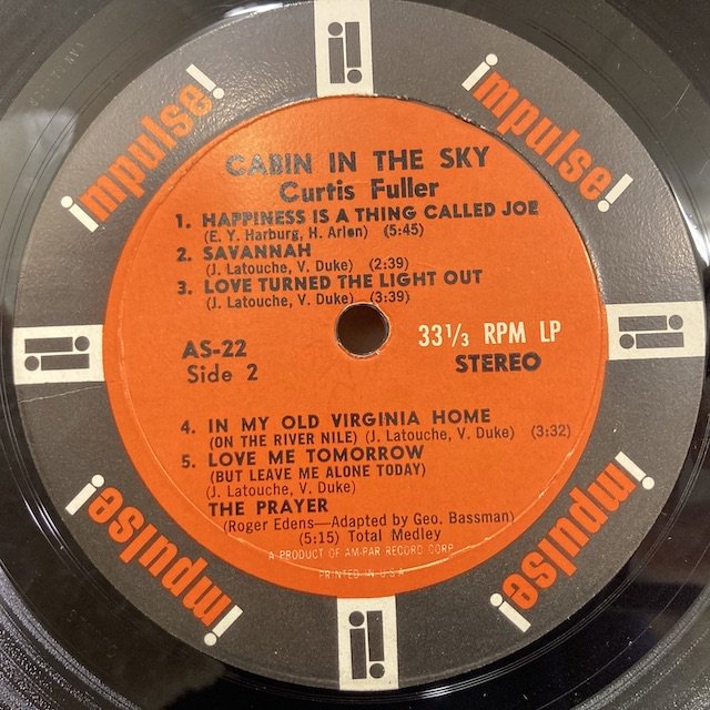 米オリジナル】CURTIS FULLER ツヤ有 VAN GELDER刻印 CABIN IN THE SKY