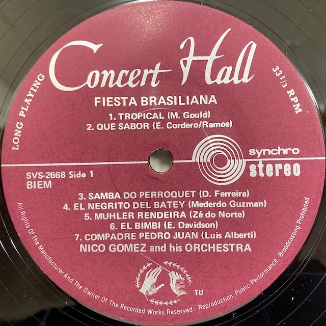 Nico Gomez / Fiesta Brasiliana svs2668 ◎ 大阪 ジャズ レコード 通販 買取 Bamboo Music