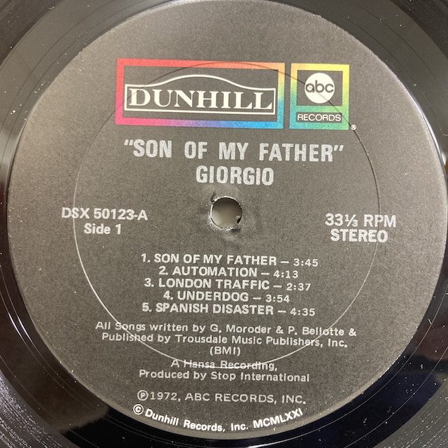 giorgio son of コレクション my father レコード