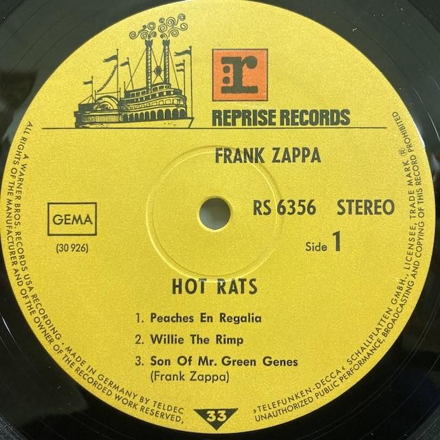 Frank Zappa / Hot Rats rs6356 ◎ 大阪 ジャズ レコード 通販