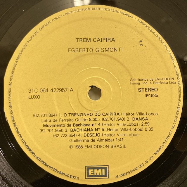 Egberto Gismonti / Trem Caipira 31c064422957 ◎ 大阪 ジャズ レコード 通販 買取 Bamboo  Music