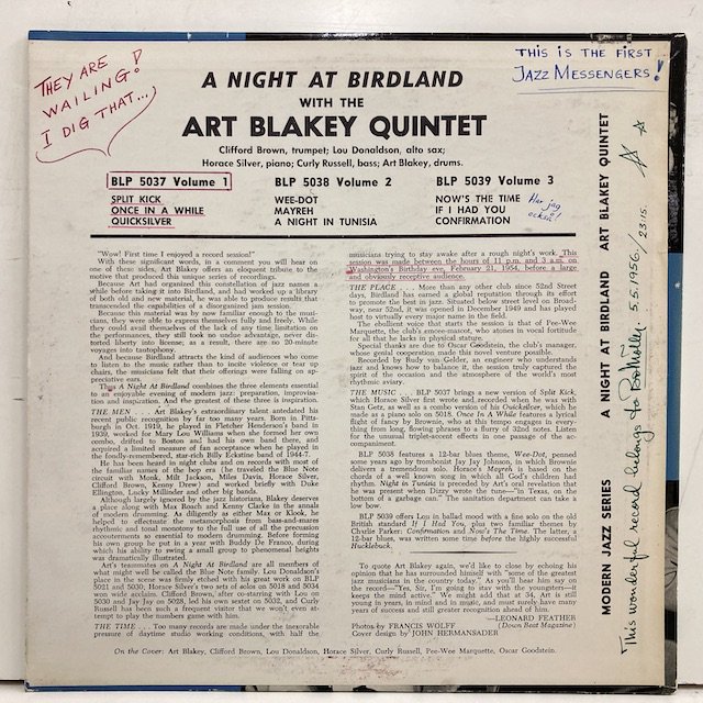 Art Blakey / A Night at Birdland Blp5037 5038 5039 [10inch三枚