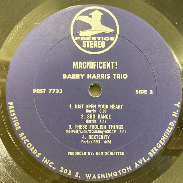 Barry Harris / Magnificent Prst7733 ◎ 大阪 ジャズ レコード 通販 買取 Bamboo Music