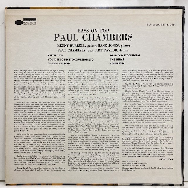 Paul Chambers / Bass On Top Bst81569 ◎ 大阪 ジャズ レコード 通販