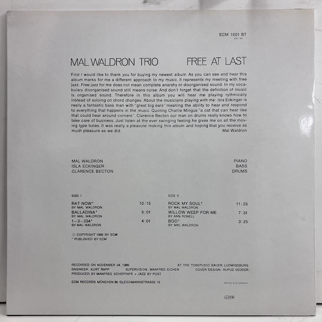 Mal Waldron / Free At Last 1001 ◎ 大阪 ジャズ レコード 通販 Mal Waldron / Free At Last 1001 ◎ 大阪 ジャズ レコード 通販