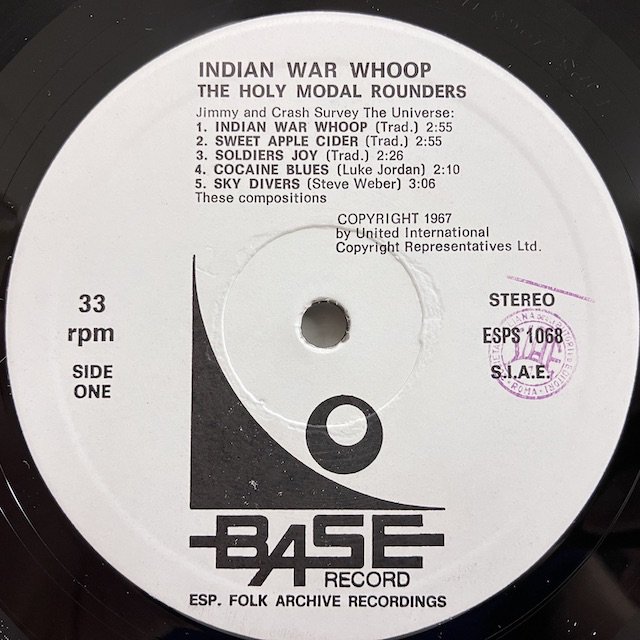 Holy Modal Rounders / Indian War Whoop Esps1068 大阪 ジャズ レコード 通販 買取 ...