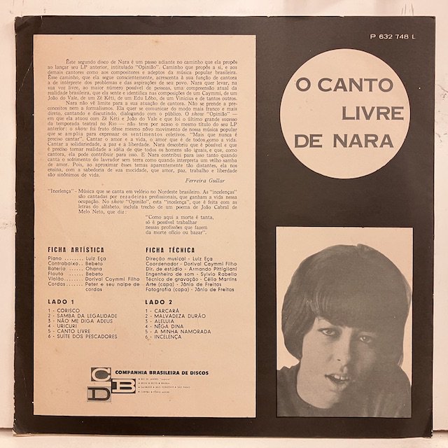 Nara Leao / O Canto Livre de Nara p632.748l ◎ 大阪 ジャズ レコード 通販 買取 Bamboo Music