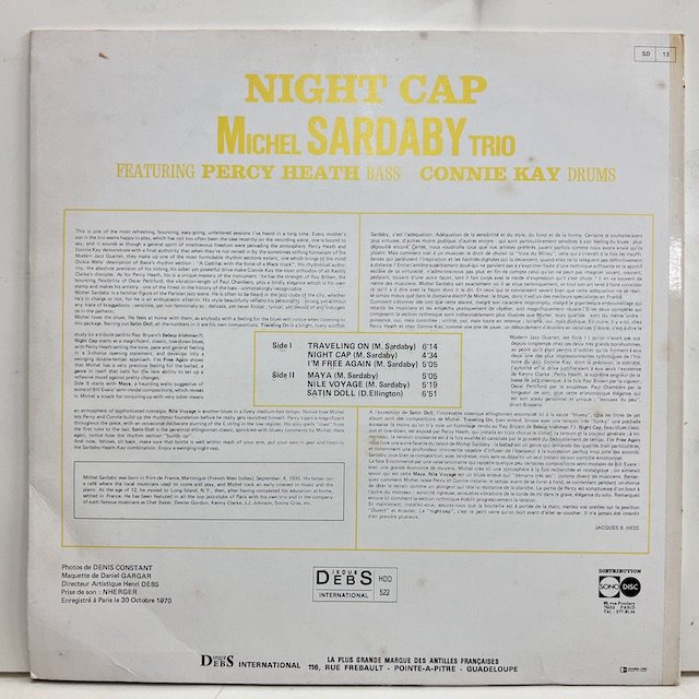 Michel Sardaby / Night Cap Hdd522 ◎ 大阪 ジャズ レコード 通販 買取 Bamboo Music