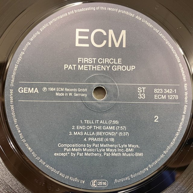 Pat Metheny / First Circle ecm1278 ◎ 大阪 ジャズ レコード 通販 買取 Bamboo Music