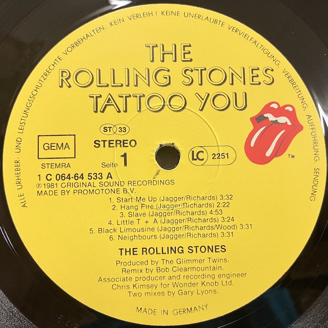 Rolling Stones / Tattoo You 1C 064-64 533 ◎ 大阪 ジャズ レコード