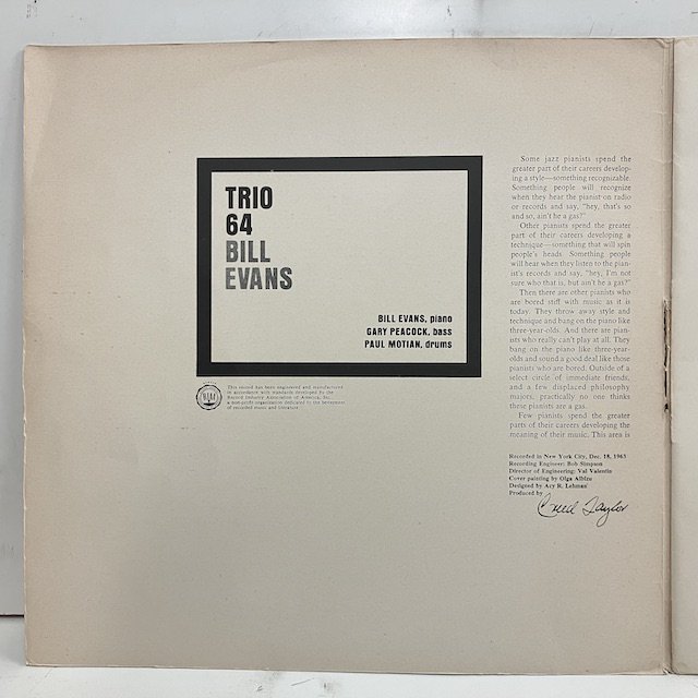 Bill Evans / Trio 64 v8578 ◎ 大阪 ジャズ レコード 通販 買取 Bamboo Music