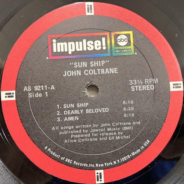 John Coltrane / Sun Ship as9211 ◎ 大阪 ジャズ レコード 通販 買取 Bamboo Music