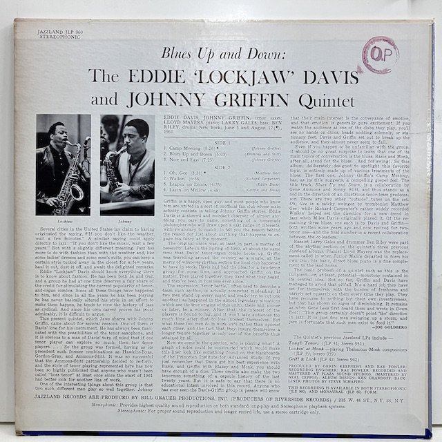 ○即決LP Eddie Lockjaw Davis Johnny Griffin / Blues Up And Down