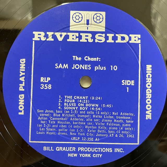 Sam Jones / the Chant rlp358 :通販 ジャズ レコード 買取 Bamboo Music