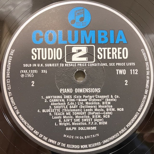 Ralph Dollimore / Piano Dimensions two112 :通販 ジャズ レコード 買取 Bamboo Music