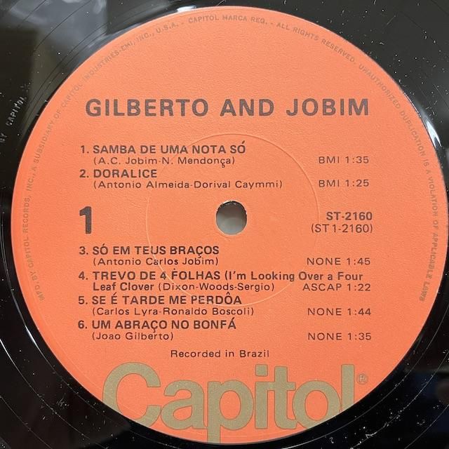 Joao Gilberto Antonio Carlos Jobim / Gilberto & Jobim st-2160 :通販 ジャズ レコード  買取 Bamboo Music