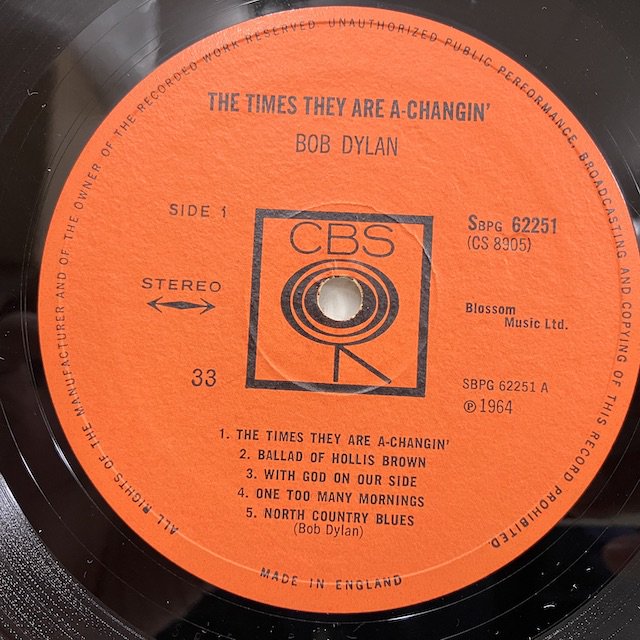 Bob Dylan / The Times They Are A Changin' sbpg62251 :通販 ジャズ レコード 買取 Bamboo  Music