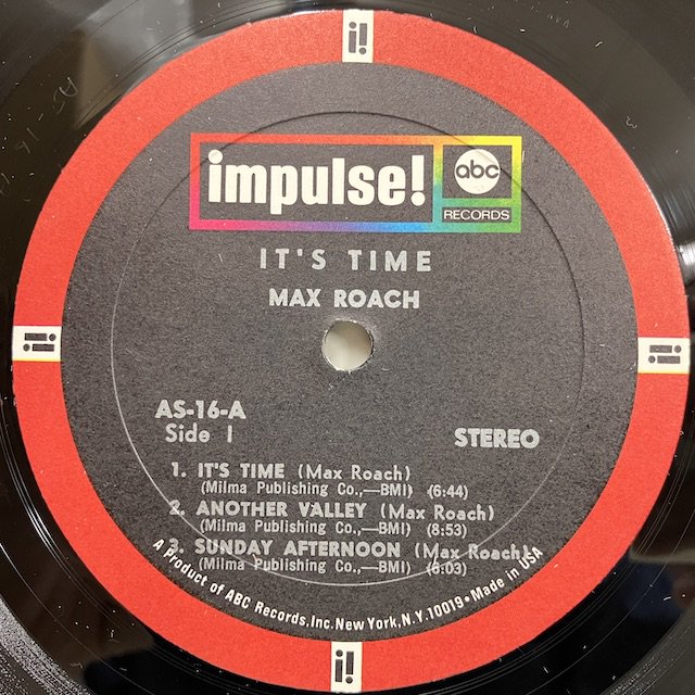 Max Roach / It's Time As16 :通販 ジャズ レコード 買取 Bamboo Music