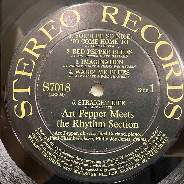 Art Pepper / meets the Rhythm Section s7018 :通販 ジャズ レコード