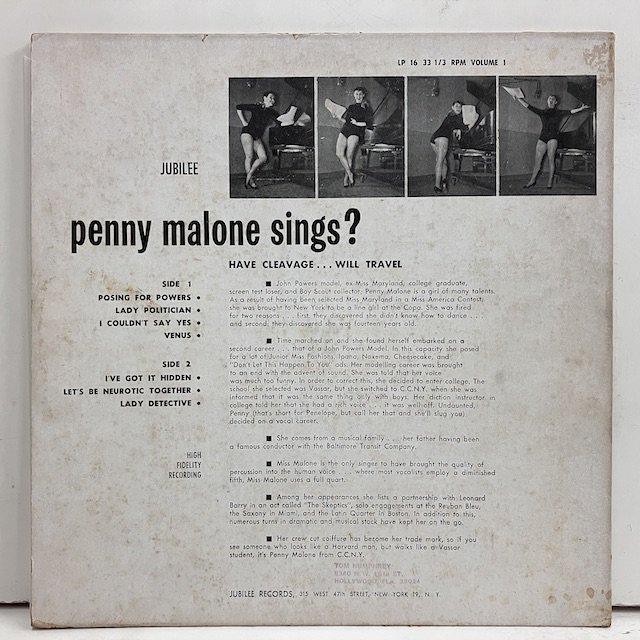 ○即決VOCAL LP Penny Malone / Sings? An Album Of Sophisticated