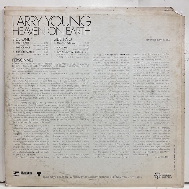 Larry Young / Heaven On Earth Bst84304 :通販 ジャズ レコード 買取 Bamboo Music
