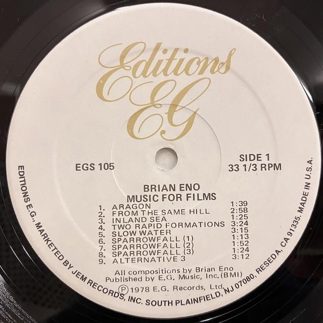 Brian Eno / Music For Films egs105 :通販 ジャズ レコード