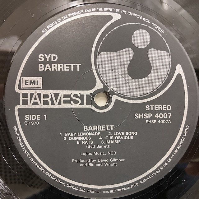 Syd Barrett / Barrett Shsp4007 :通販 ジャズ レコード 買取 Bamboo Music