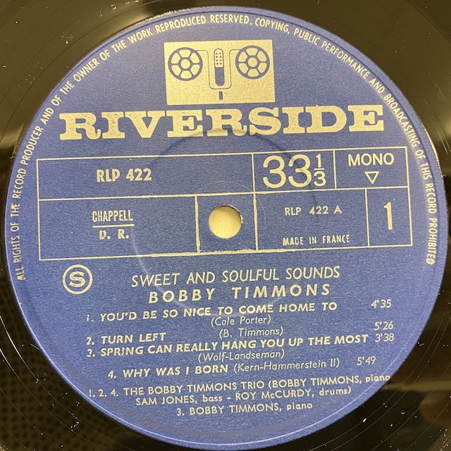 Bobby Timmons / Sweet and Soulful Sounds Rlp422 :通販 ジャズ レコード 買取 Bamboo Music