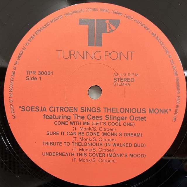 Soesja Citroen / Sings Thelonious Monk tpr30001 :通販 ジャズ レコード 買取 Bamboo Music