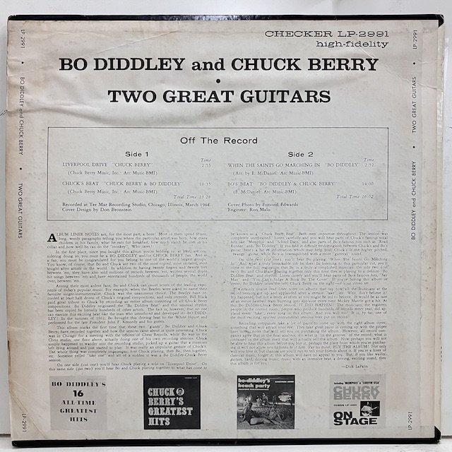 Bo Diddley Chuck Berry / Two Great Guitars lps-2991 :通販 ジャズ レコード 買取 Bamboo  Music