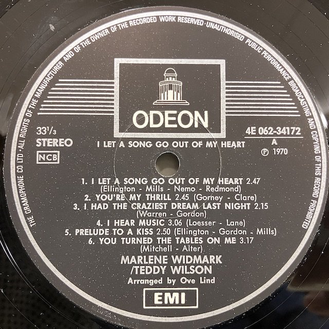 ○即決VOCAL LP Marlene Widmark Teddy King / I Let A Song Go Out of