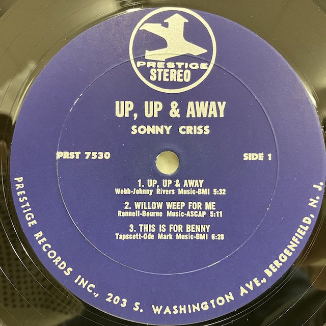 Sonny Criss / Up Up and Away prst7530 :通販 ジャズ レコード 買取 Bamboo Music